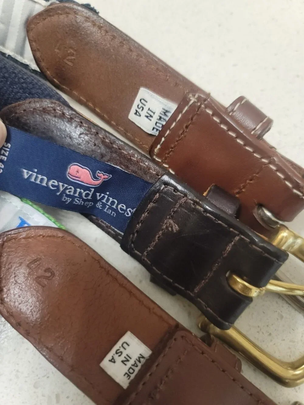 Ansley Golf Club Belt Settindown Roswell ATL GA SZ 42 (3 Belts) EUC